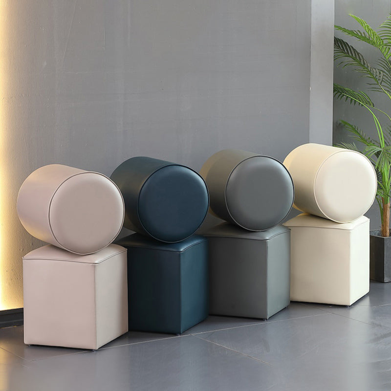 POUF OTTOMANO DE POUF OTTOMANO Color sólido de cuero sólido Otomano