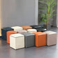 Hedendaagse Pouf Ottoman Echt lederen gestoffeerde Solid Color Ottoman