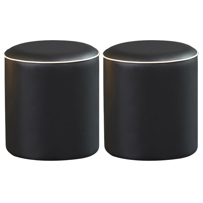 Zeitgenössischer Pouf Ottomane echtes Lederpolsterer farbiger Osmanischer Ottomane