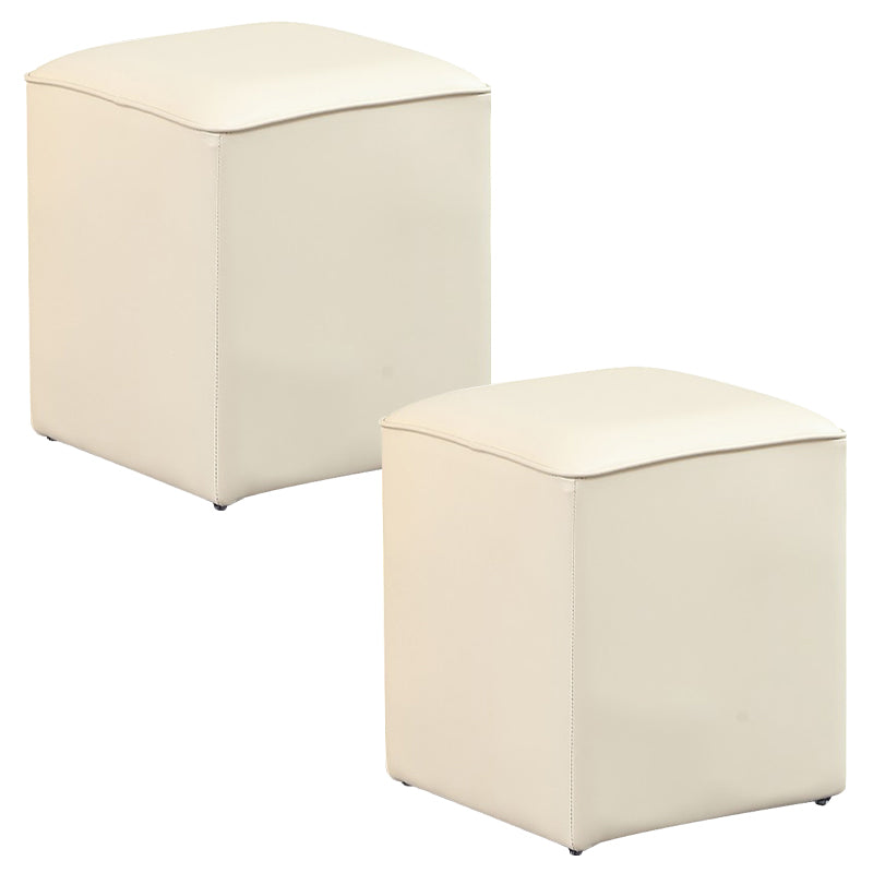 Hedendaagse Pouf Ottoman Echt lederen gestoffeerde Solid Color Ottoman