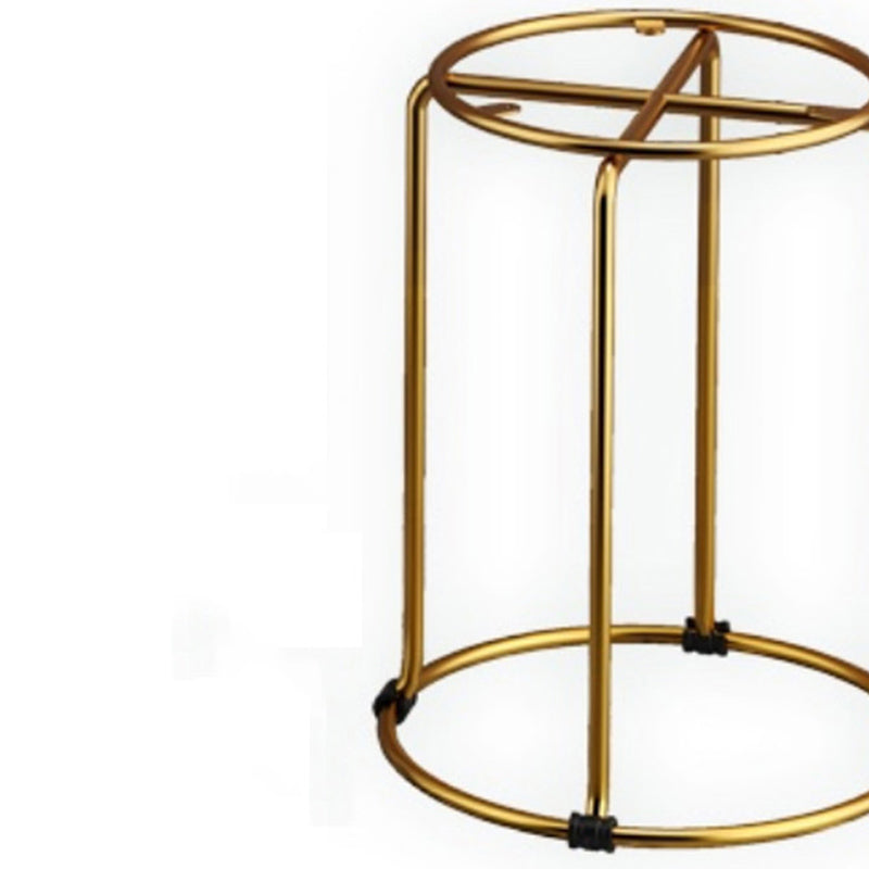 Velvet Upholstered Ottoman Solid Color Round Contemporary Metal Frame Ottoman Clearhalo 'furn' 'furn_ottomans_poufs' 'Furniture' 'Living Room Furniture' 'Ottomans & Poufs' 'ottomans_poufs' 6009240