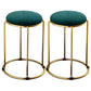 Velvet Upholstered Ottoman Solid Color Round Contemporary Metal Frame Ottoman Green 2 Piece Set Clearhalo 'furn' 'furn_ottomans_poufs' 'Furniture' 'Living Room Furniture' 'Ottomans & Poufs' 'ottomans_poufs' 6009257