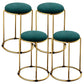 Velvet Upholstered Ottoman Solid Color Round Contemporary Metal Frame Ottoman Green 4 Piece Set Clearhalo 'furn' 'furn_ottomans_poufs' 'Furniture' 'Living Room Furniture' 'Ottomans & Poufs' 'ottomans_poufs' 6009258