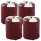 Modern Pouf Ottoman Genuine Leather Upholstered Tufted Cylinder Shape Ottoman