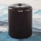 Modern Pouf Ottoman Genuine Leather Upholstered Tufted Cylinder Shape Ottoman