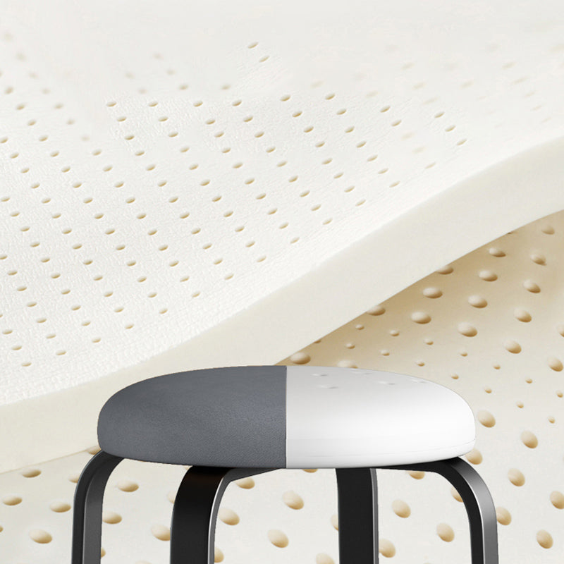 Footstool Ottoman Upholstered Metal Frame Fabric Modern Solid Round Ottoman Clearhalo 'furn' 'furn_ottomans_poufs' 'Furniture' 'Living Room Furniture' 'Ottomans & Poufs' 'ottomans_poufs' 6009378