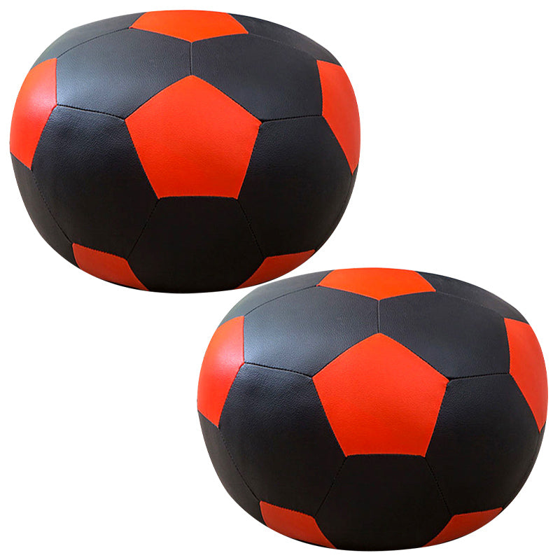 現代のプーフオットマンフェイクレザー布張りの球状オットマン