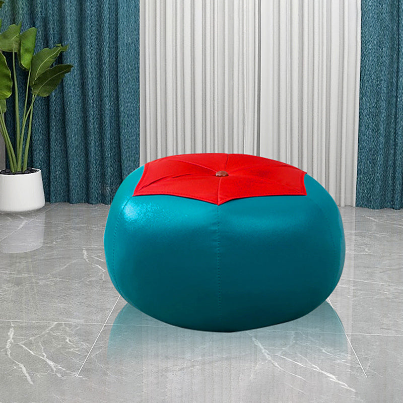 Pouf contemporaneo pouf finto in pelle imbottita ottomana