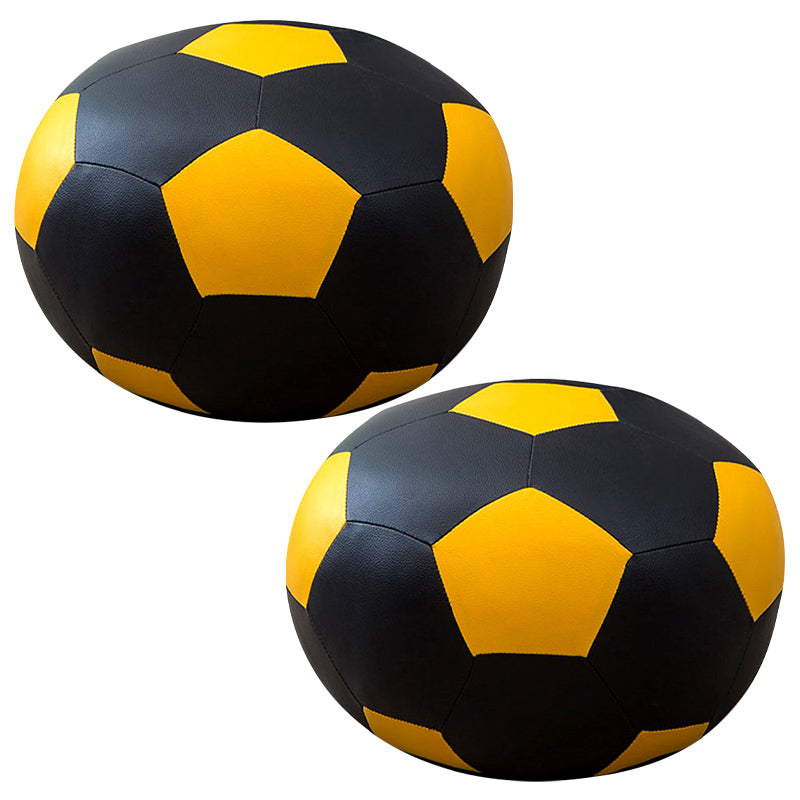 現代のプーフオットマンフェイクレザー布張りの球状オットマン