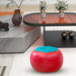 Contemporary Pouf Ottoman Faux Leather Upholstered Spherical Ottoman