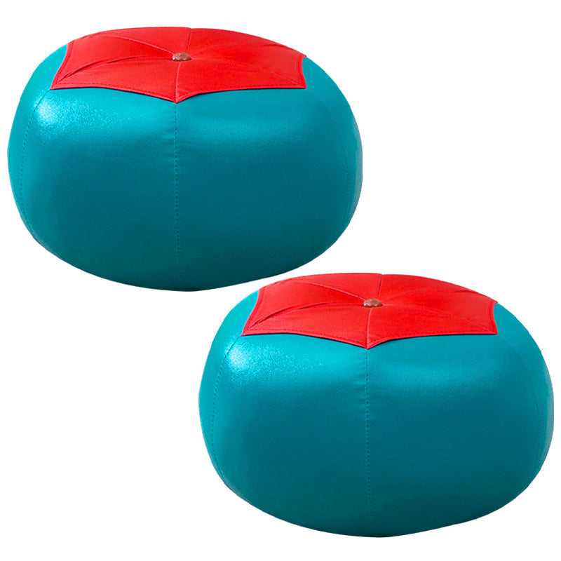 Pouf contemporaneo pouf finto in pelle imbottita ottomana