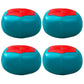Contemporary Pouf Ottoman Faux Leather Upholstered Spherical Ottoman