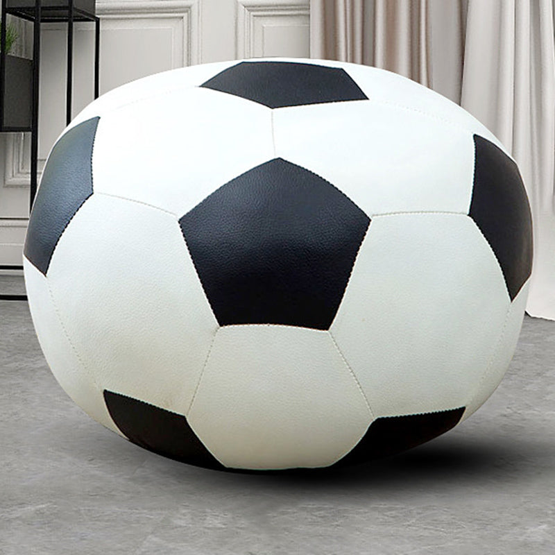 現代のプーフオットマンフェイクレザー布張りの球状オットマン