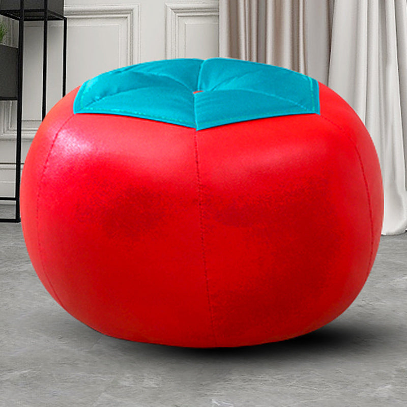 Pouf contemporaneo pouf finto in pelle imbottita ottomana