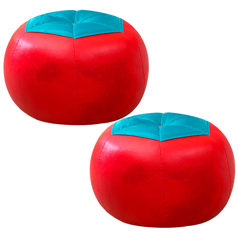 現代のプーフオットマンフェイクレザー布張りの球状オットマン