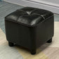 Modern Square Standard Faux Leather Solid Color Standard for Living Room Black 1 Piece Clearhalo 'furn' 'furn_ottomans_poufs' 'Furniture' 'Living Room Furniture' 'Ottomans & Poufs' 'ottomans_poufs' 6009453