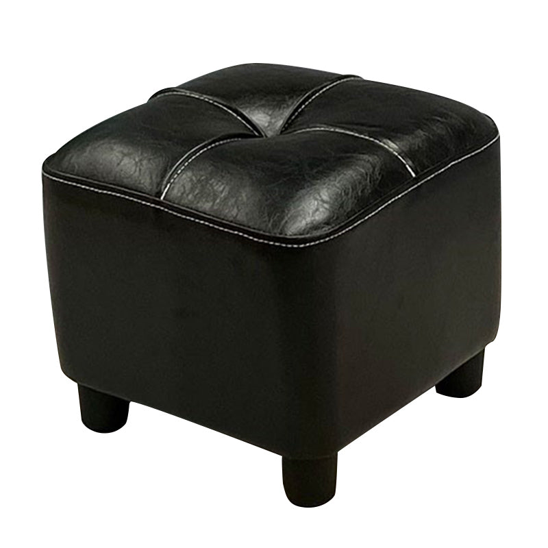 Modern Square Standard Faux Leather Solid Color Standard for Living Room Clearhalo 'furn' 'furn_ottomans_poufs' 'Furniture' 'Living Room Furniture' 'Ottomans & Poufs' 'ottomans_poufs' 6009460
