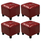 Modern Square Standard Faux Leather Solid Color Standard for Living Room Burgundy 4 Piece Set Clearhalo 'furn' 'furn_ottomans_poufs' 'Furniture' 'Living Room Furniture' 'Ottomans & Poufs' 'ottomans_poufs' 6009474
