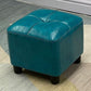 Modern Square Standard Faux Leather Solid Color Standard for Living Room Peacock Blue 1 Piece Clearhalo 'furn' 'furn_ottomans_poufs' 'Furniture' 'Living Room Furniture' 'Ottomans & Poufs' 'ottomans_poufs' 6009475