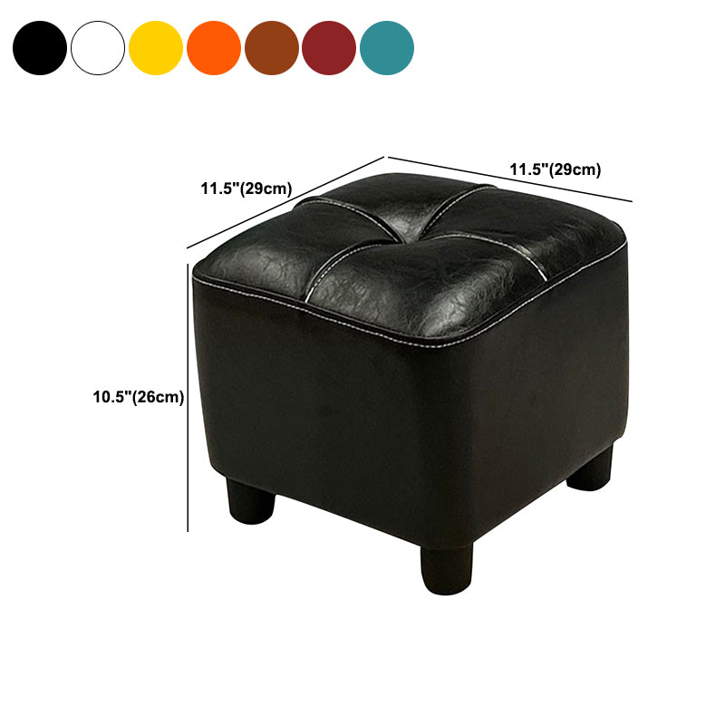 Modern Square Standard Faux Leather Solid Color Standard for Living Room Clearhalo 'furn' 'furn_ottomans_poufs' 'Furniture' 'Living Room Furniture' 'Ottomans & Poufs' 'ottomans_poufs' 6009478