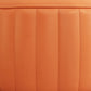Orange Leather Pouf Modern Round Pure Color Pouf for Drawing Room