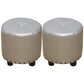 Cylinder Pouf Pure Color Tufted Nailhead Trim Faux Leather Standard Ottoman 12"L x 12"W x 11"H Grey 2 Piece Set Clearhalo 'furn' 'furn_ottomans_poufs' 'Furniture' 'Living Room Furniture' 'Ottomans & Poufs' 'ottomans_poufs' 6009591