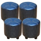 Cylinder Pouf Pure Color Tufted Nailhead Trim Faux Leather Standard Ottoman 12"L x 12"W x 11"H Blue 4 Piece Set Clearhalo 'furn' 'furn_ottomans_poufs' 'Furniture' 'Living Room Furniture' 'Ottomans & Poufs' 'ottomans_poufs' 6009598