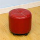 Cylinder Pouf Pure Color Tufted Nailhead Trim Faux Leather Standard Ottoman 12"L x 12"W x 11"H Burgundy 1 Piece Clearhalo 'furn' 'furn_ottomans_poufs' 'Furniture' 'Living Room Furniture' 'Ottomans & Poufs' 'ottomans_poufs' 6009605