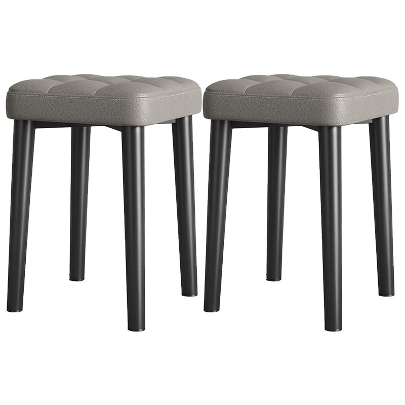 Water Resistant Ottoman Square Metal Frame Fabric Tufted Standard Gray 2 Piece Set Black Clearhalo 'furn' 'furn_ottomans_poufs' 'Furniture' 'Living Room Furniture' 'Ottomans & Poufs' 'ottomans_poufs' 6009644