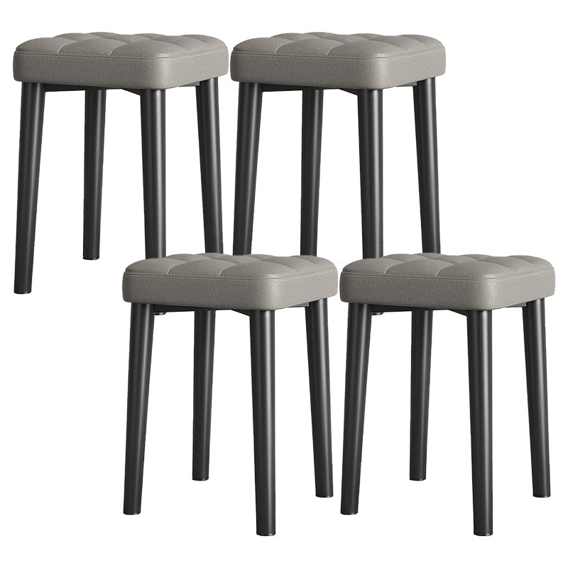 Water Resistant Ottoman Square Metal Frame Fabric Tufted Standard Gray 4 Piece Set Black Clearhalo 'furn' 'furn_ottomans_poufs' 'Furniture' 'Living Room Furniture' 'Ottomans & Poufs' 'ottomans_poufs' 6009647