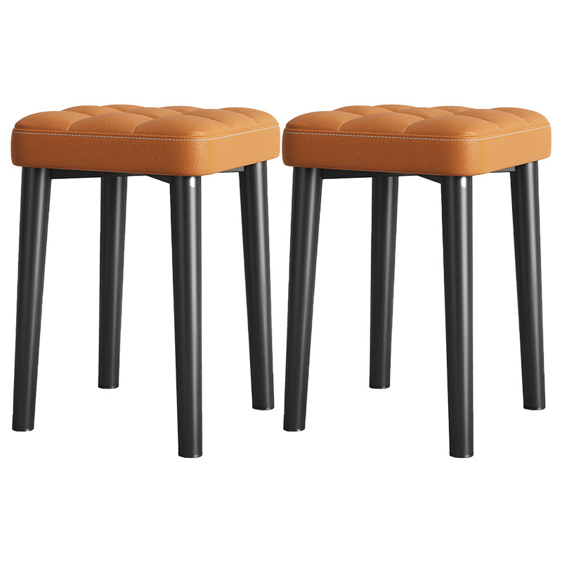 Water Resistant Ottoman Square Metal Frame Fabric Tufted Standard Orange 2 Piece Set Black Clearhalo 'furn' 'furn_ottomans_poufs' 'Furniture' 'Living Room Furniture' 'Ottomans & Poufs' 'ottomans_poufs' 6009656