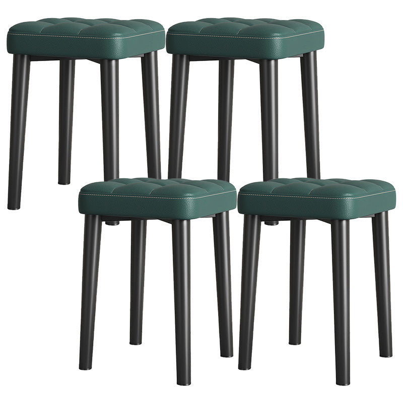 Water Resistant Ottoman Square Metal Frame Fabric Tufted Standard Green 4 Piece Set Black Clearhalo 'furn' 'furn_ottomans_poufs' 'Furniture' 'Living Room Furniture' 'Ottomans & Poufs' 'ottomans_poufs' 6009665