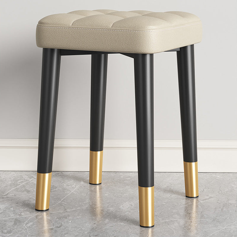 Water Resistant Ottoman Square Metal Frame Fabric Tufted Standard Beige 1 Piece Black Gold Clearhalo 'furn' 'furn_ottomans_poufs' 'Furniture' 'Living Room Furniture' 'Ottomans & Poufs' 'ottomans_poufs' 6009672