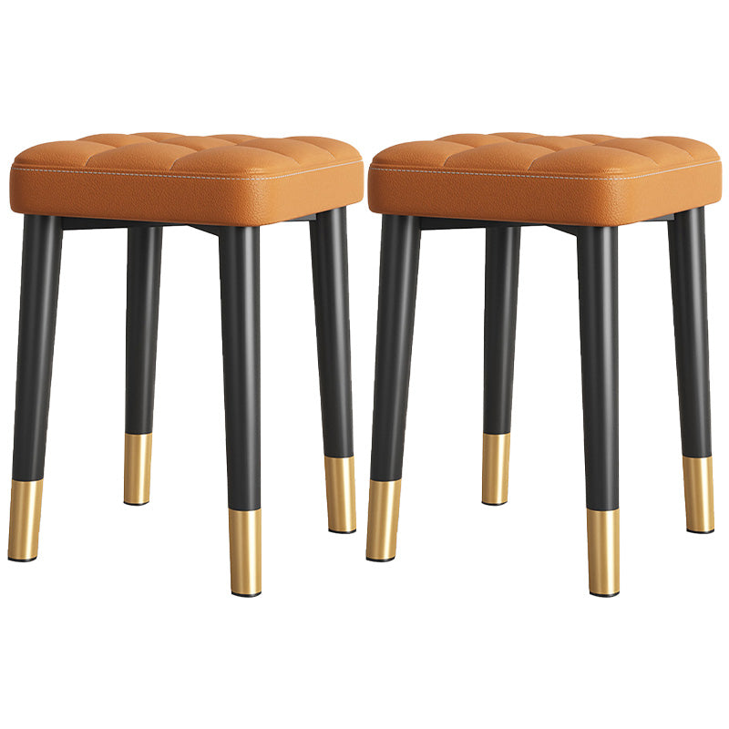 Water Resistant Ottoman Square Metal Frame Fabric Tufted Standard Orange 2 Piece Set Black Gold Clearhalo 'furn' 'furn_ottomans_poufs' 'Furniture' 'Living Room Furniture' 'Ottomans & Poufs' 'ottomans_poufs' 6009676