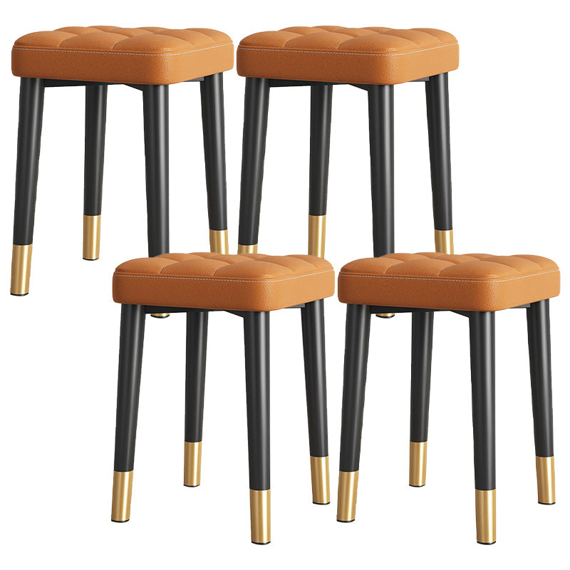 Water Resistant Ottoman Square Metal Frame Fabric Tufted Standard Orange 4 Piece Set Black Gold Clearhalo 'furn' 'furn_ottomans_poufs' 'Furniture' 'Living Room Furniture' 'Ottomans & Poufs' 'ottomans_poufs' 6009677