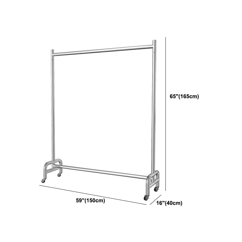 Industrial Coat Hanger Stainless Steel Hanging Rail and Castors Hall Tree