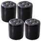 Modern Pouf Ottoman Genuine Leather Tufted Upholstered Solid Color Ottoman Round Black 4 Piece Set Clearhalo 'furn' 'furn_ottomans_poufs' 'Furniture' 'Living Room Furniture' 'Ottomans & Poufs' 'ottomans_poufs' 6012420