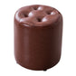 Modern Pouf Ottoman Genuine Leather Tufted Upholstered Solid Color Ottoman Round Reddish Brown 1 Piece Clearhalo 'furn' 'furn_ottomans_poufs' 'Furniture' 'Living Room Furniture' 'Ottomans & Poufs' 'ottomans_poufs' 6012442