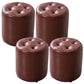 Modern Pouf Ottoman Genuine Leather Tufted Upholstered Solid Color Ottoman Round Reddish Brown 4 Piece Set Clearhalo 'furn' 'furn_ottomans_poufs' 'Furniture' 'Living Room Furniture' 'Ottomans & Poufs' 'ottomans_poufs' 6012444