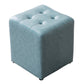 Modern Pouf Ottoman Genuine Leather Tufted Upholstered Solid Color Ottoman Square Blue 1 Piece Clearhalo 'furn' 'furn_ottomans_poufs' 'Furniture' 'Living Room Furniture' 'Ottomans & Poufs' 'ottomans_poufs' 6012454