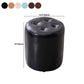 Modern Pouf Ottoman Genuine Leather Tufted Upholstered Solid Color Ottoman Clearhalo 'furn' 'furn_ottomans_poufs' 'Furniture' 'Living Room Furniture' 'Ottomans & Poufs' 'ottomans_poufs' 6012464