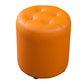 Contemporary Pouf Ottoman Genuine Leather Tufted Upholstered Solid Color Ottoman Round Orange 1 Piece Clearhalo 'furn' 'furn_ottomans_poufs' 'Furniture' 'Living Room Furniture' 'Ottomans & Poufs' 'ottomans_poufs' 6012467