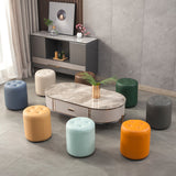 Contemporary Pouf Ottoman Genuine Leather Tufted Upholstered Solid Color Ottoman Clearhalo 'furn' 'furn_ottomans_poufs' 'Furniture' 'Living Room Furniture' 'Ottomans & Poufs' 'ottomans_poufs' 6012473