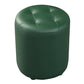Contemporary Pouf Ottoman Genuine Leather Tufted Upholstered Solid Color Ottoman Round Dark Green 1 Piece Clearhalo 'furn' 'furn_ottomans_poufs' 'Furniture' 'Living Room Furniture' 'Ottomans & Poufs' 'ottomans_poufs' 6012491