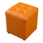 Contemporary Pouf Ottoman Genuine Leather Tufted Upholstered Solid Color Ottoman Square Orange 1 Piece Clearhalo 'furn' 'furn_ottomans_poufs' 'Furniture' 'Living Room Furniture' 'Ottomans & Poufs' 'ottomans_poufs' 6012505