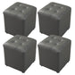 Contemporary Pouf Ottoman Genuine Leather Tufted Upholstered Solid Color Ottoman Square Dark Gray 4 Piece Set Clearhalo 'furn' 'furn_ottomans_poufs' 'Furniture' 'Living Room Furniture' 'Ottomans & Poufs' 'ottomans_poufs' 6012513