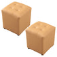 Contemporary Pouf Ottoman Genuine Leather Tufted Upholstered Solid Color Ottoman Square Khaki 2 Piece Set Clearhalo 'furn' 'furn_ottomans_poufs' 'Furniture' 'Living Room Furniture' 'Ottomans & Poufs' 'ottomans_poufs' 6012524