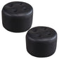 Mid-Century Modern Pouf Ottoman Genuine Leather Upholstered Tufted Round Ottoman Black 2 Piece Set Clearhalo 'furn' 'furn_ottomans_poufs' 'Furniture' 'Living Room Furniture' 'Ottomans & Poufs' 'ottomans_poufs' 6012534