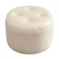 Mid-Century Modern Pouf Ottoman Genuine Leather Upholstered Tufted Round Ottoman Clearhalo 'furn' 'furn_ottomans_poufs' 'Furniture' 'Living Room Furniture' 'Ottomans & Poufs' 'ottomans_poufs' 6012539