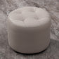 Mid-Century Modern Pouf Ottoman Genuine Leather Upholstered Tufted Round Ottoman Light Gray 1 Piece Clearhalo 'furn' 'furn_ottomans_poufs' 'Furniture' 'Living Room Furniture' 'Ottomans & Poufs' 'ottomans_poufs' 6012544